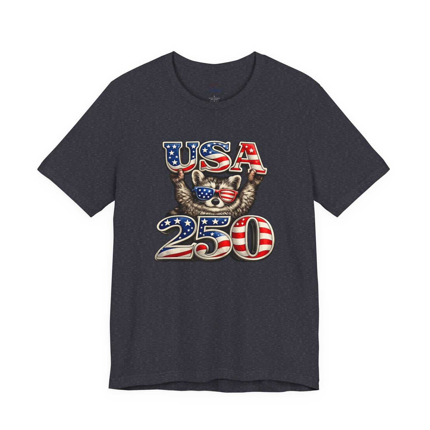 Patriot Raccoon 250th Anniversary T-Shirt — 4th of July Fireworks Flag Tee