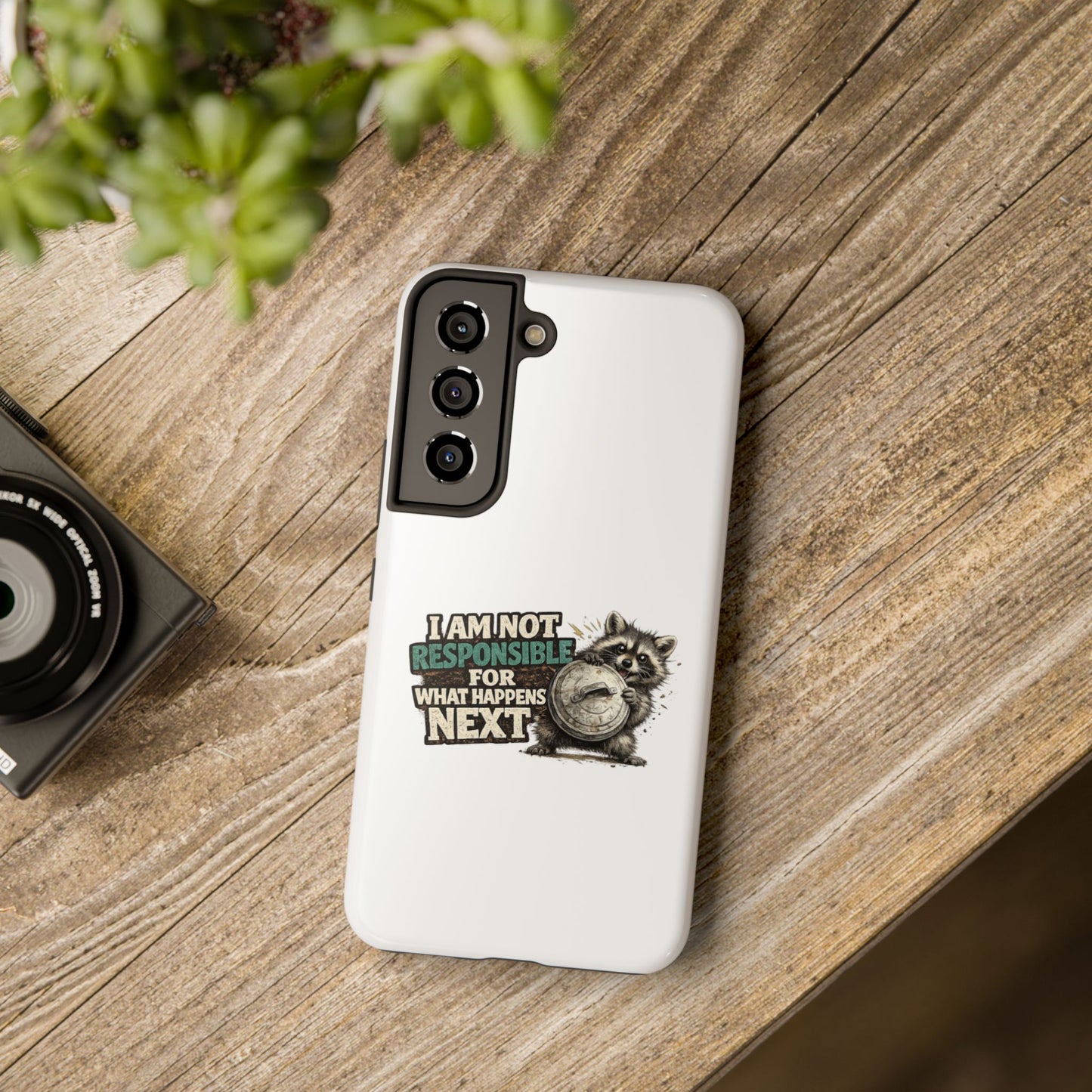 Not Responsible Raccoon Phone Case — Tough & Cute Protective Phone Cover