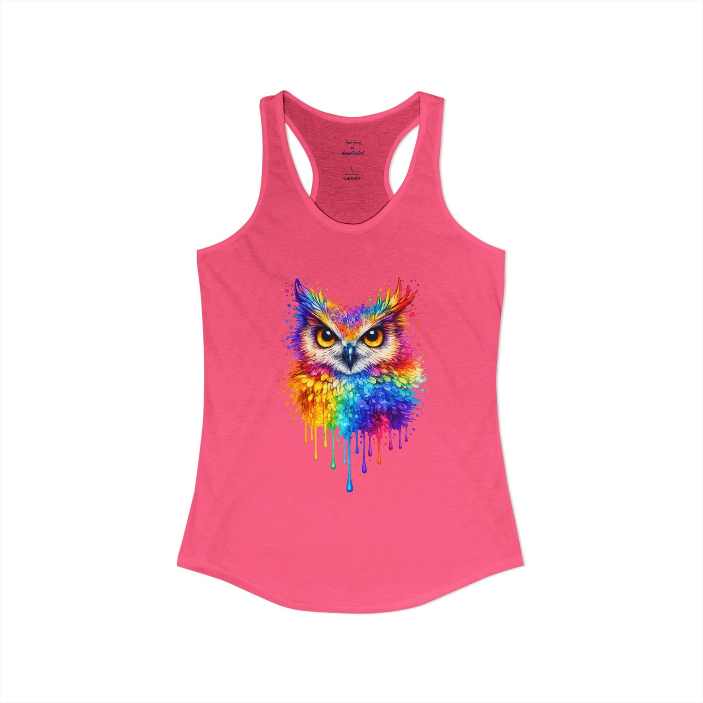 Watercolor Wildlife Owl Racerback Tank