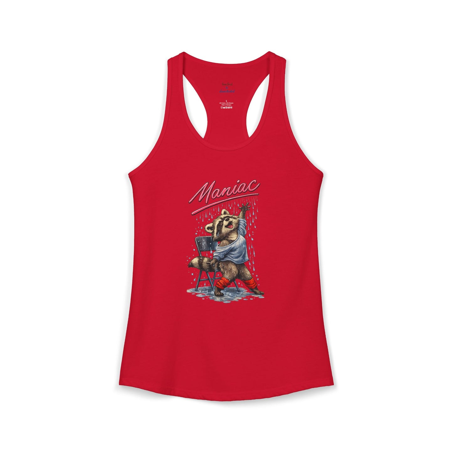 Maniac Raccoon Racerback Tank
