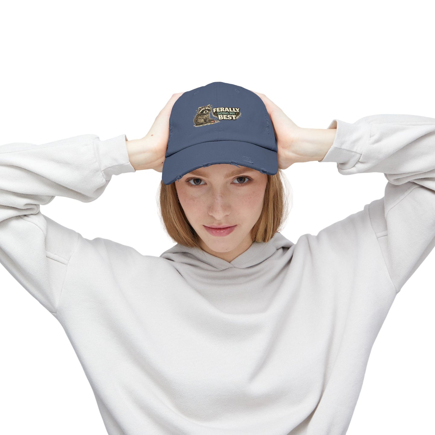 Ferally Distressed Cap — Raccoon Mom/Dad Funny Dad Hat