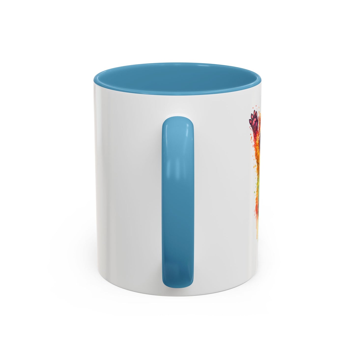 Cheerful Watercolor Raccoon Accent Coffee Mug