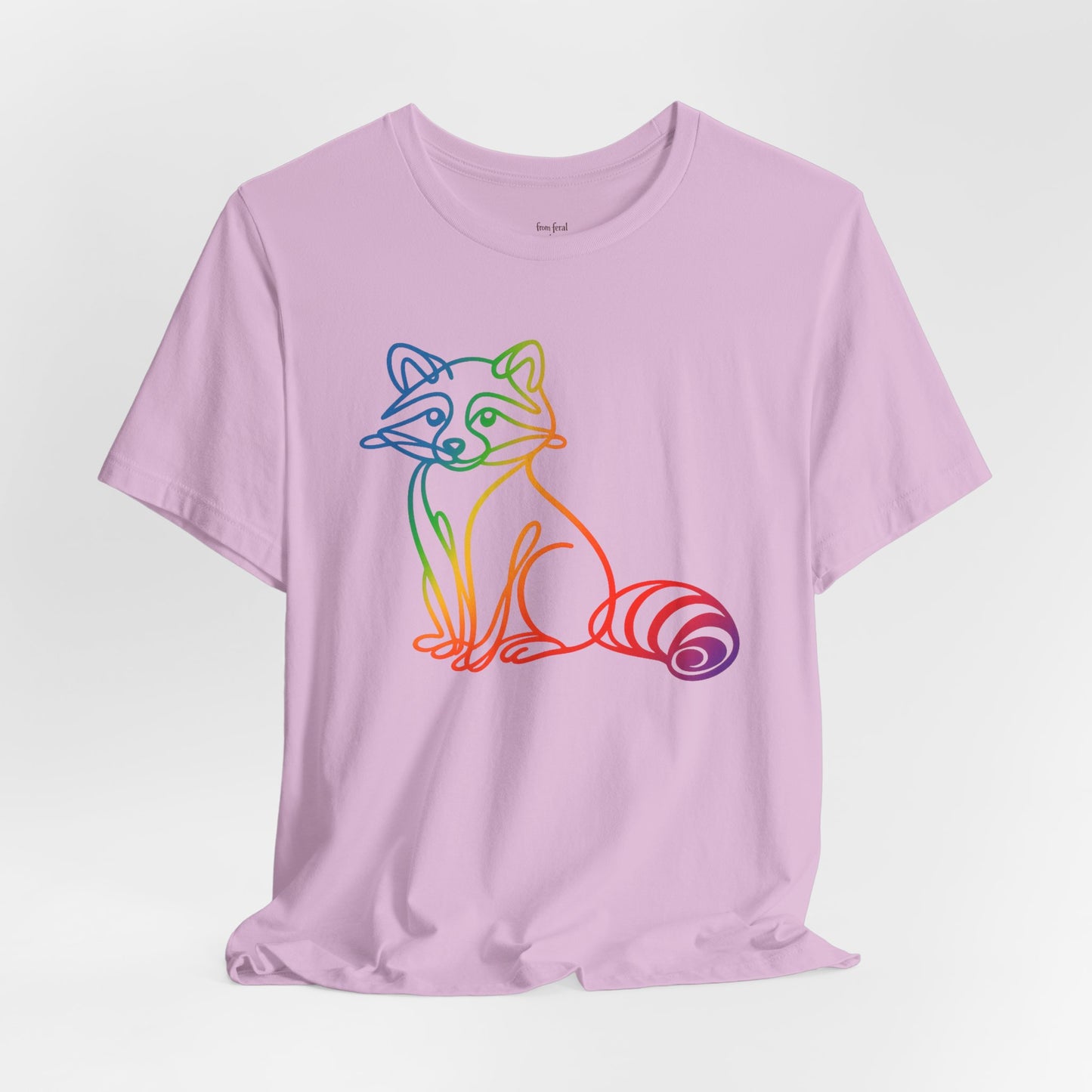 Raccoon Tee — Minimal Line Raccoon Scenic Graphic T-Shirt