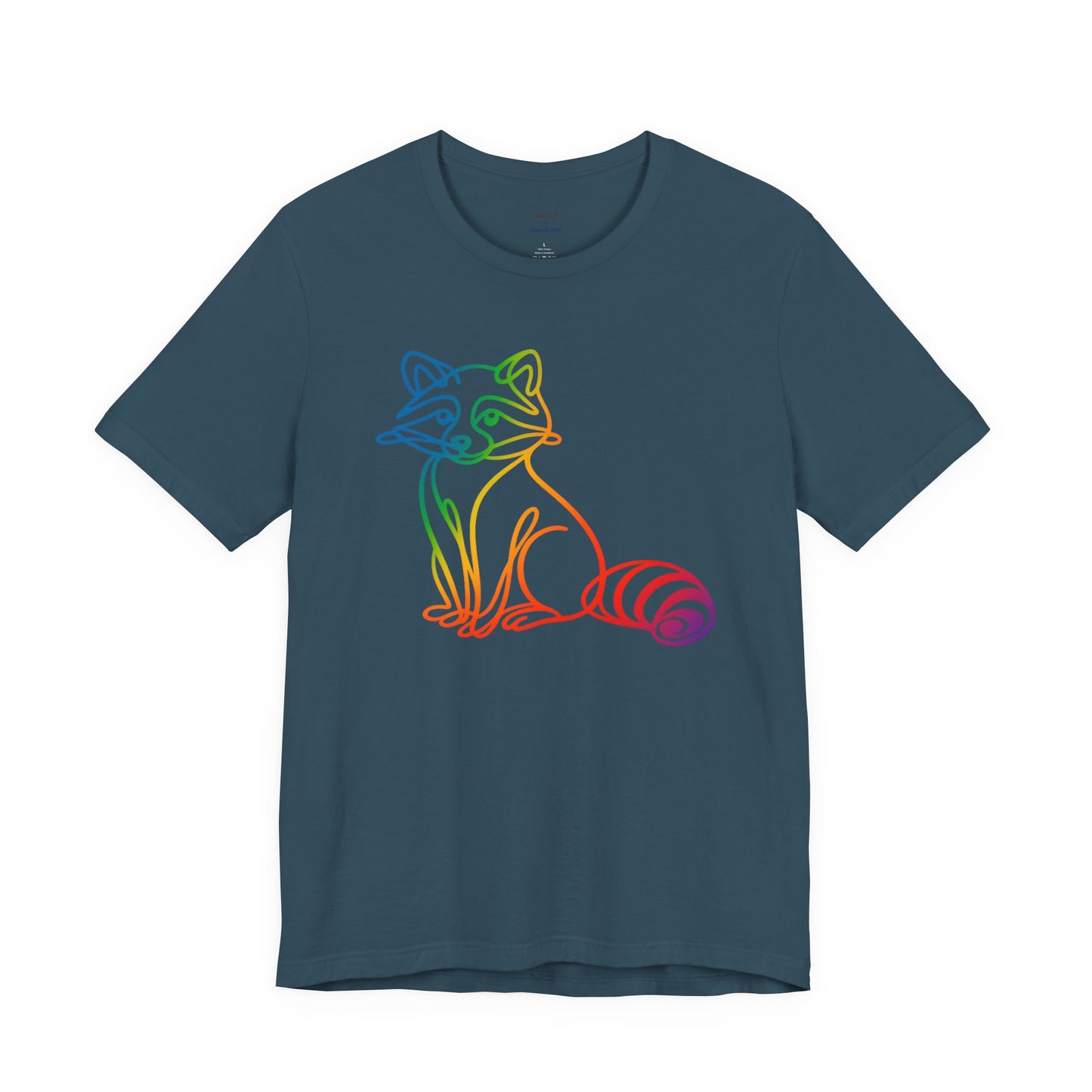 Raccoon Tee — Minimal Line Raccoon Scenic Graphic T-Shirt