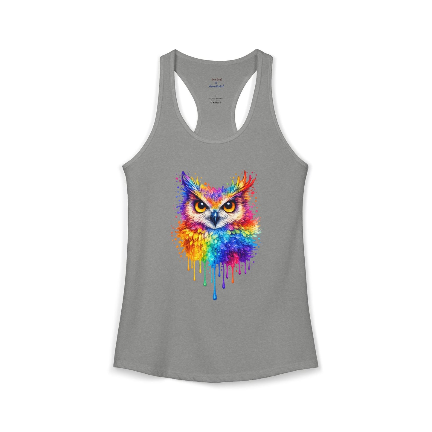 Watercolor Wildlife Owl Racerback Tank