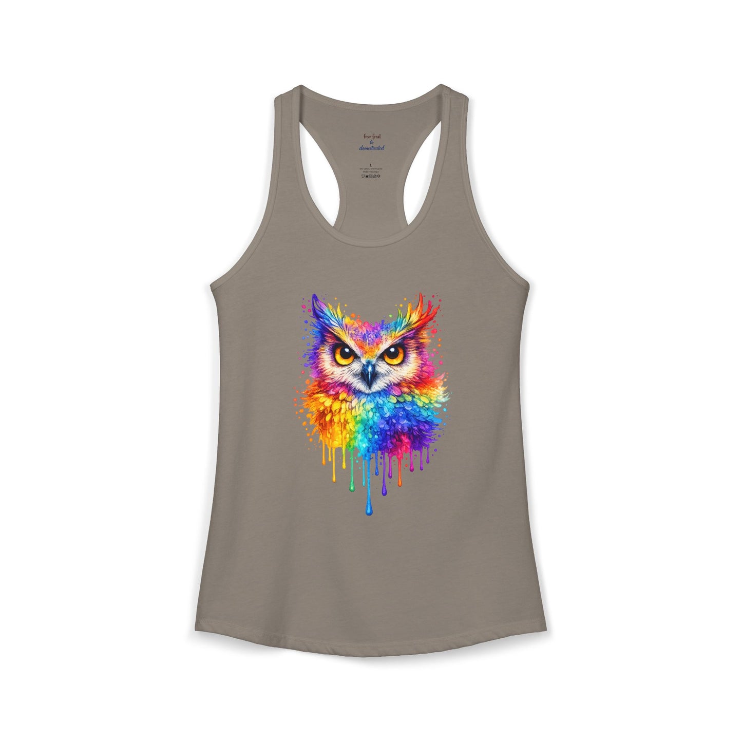 Watercolor Wildlife Owl Racerback Tank