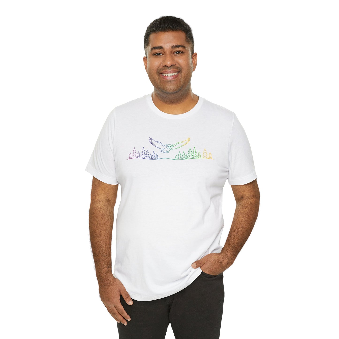 Owl | Colorful Line-Work T-Shirt