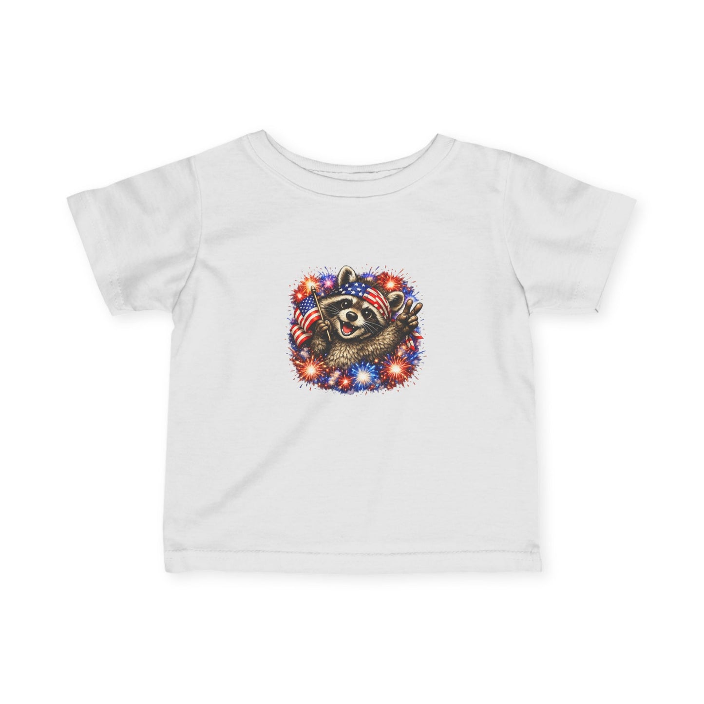 Infant Tee — Adorable 4th of July Raccoon —  Baby Shirt