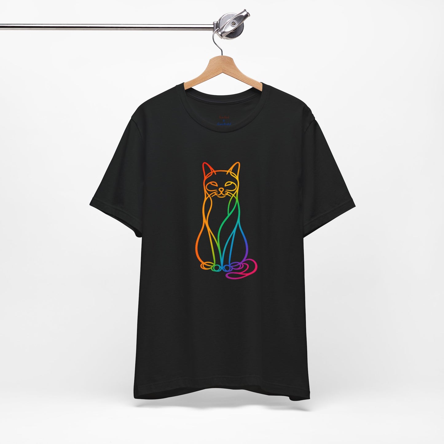 Colorful Line-Work Sitting Cat T-Shirt