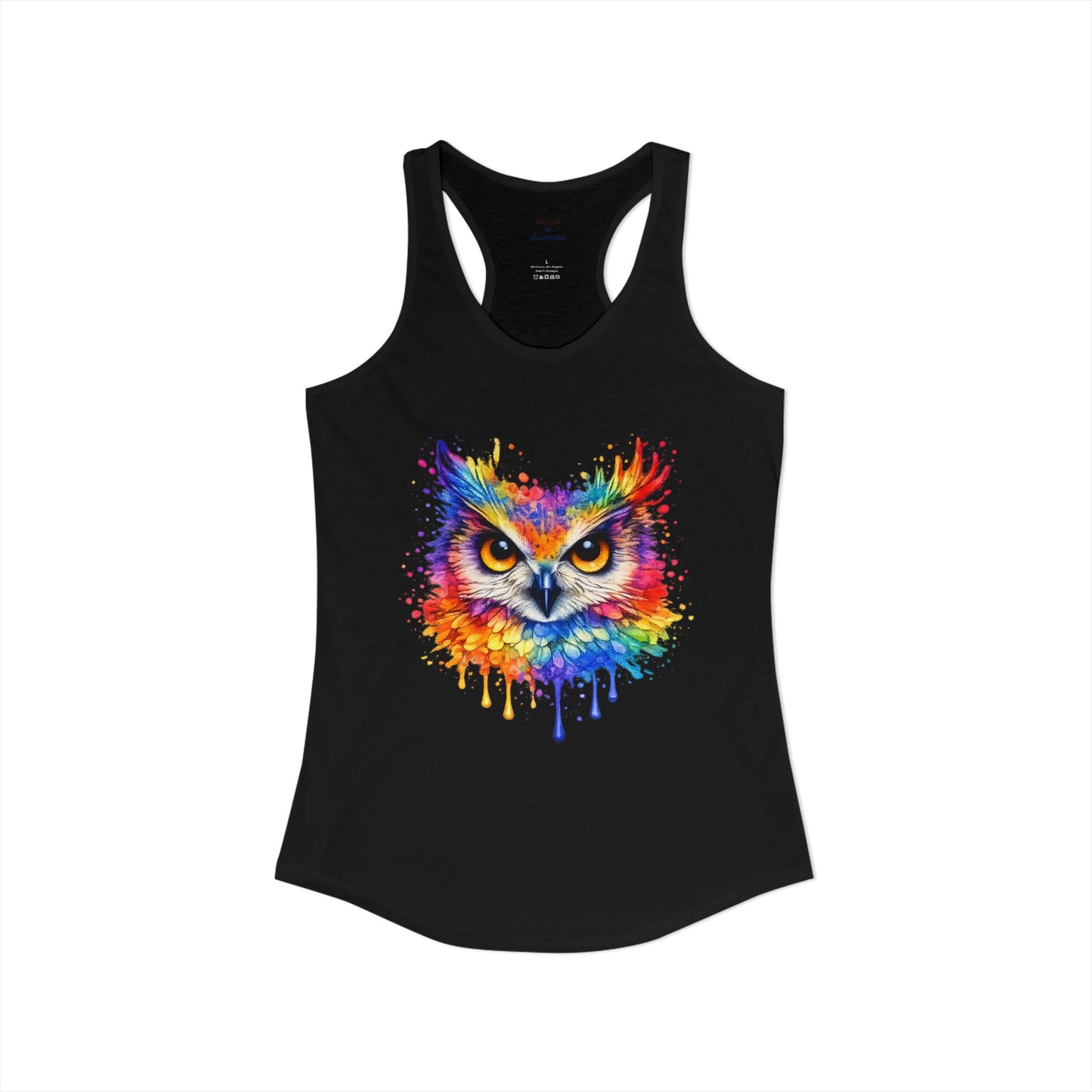 Watercolor Wildlife Owl Racerback Tank