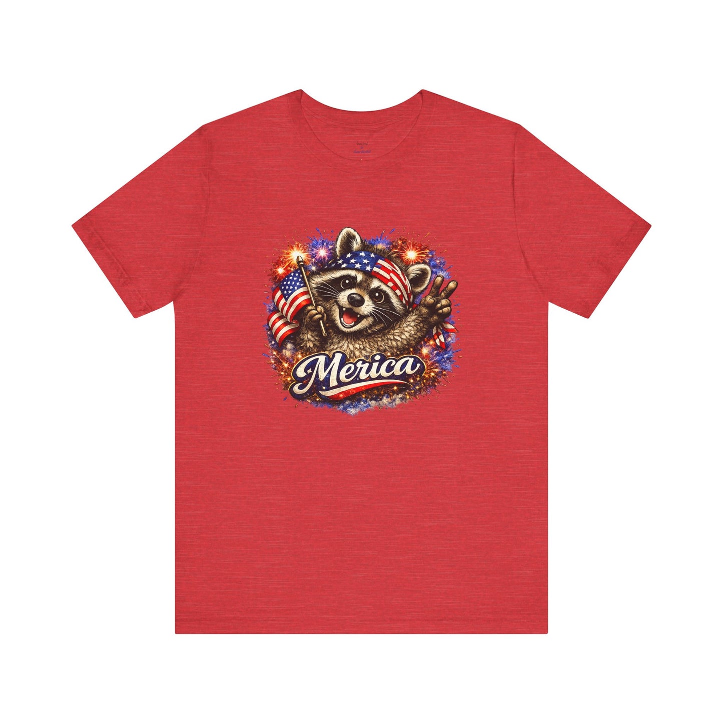 Patriot Raccoon 250th Anniversary T-Shirt — 4th of July Fireworks Flag Tee