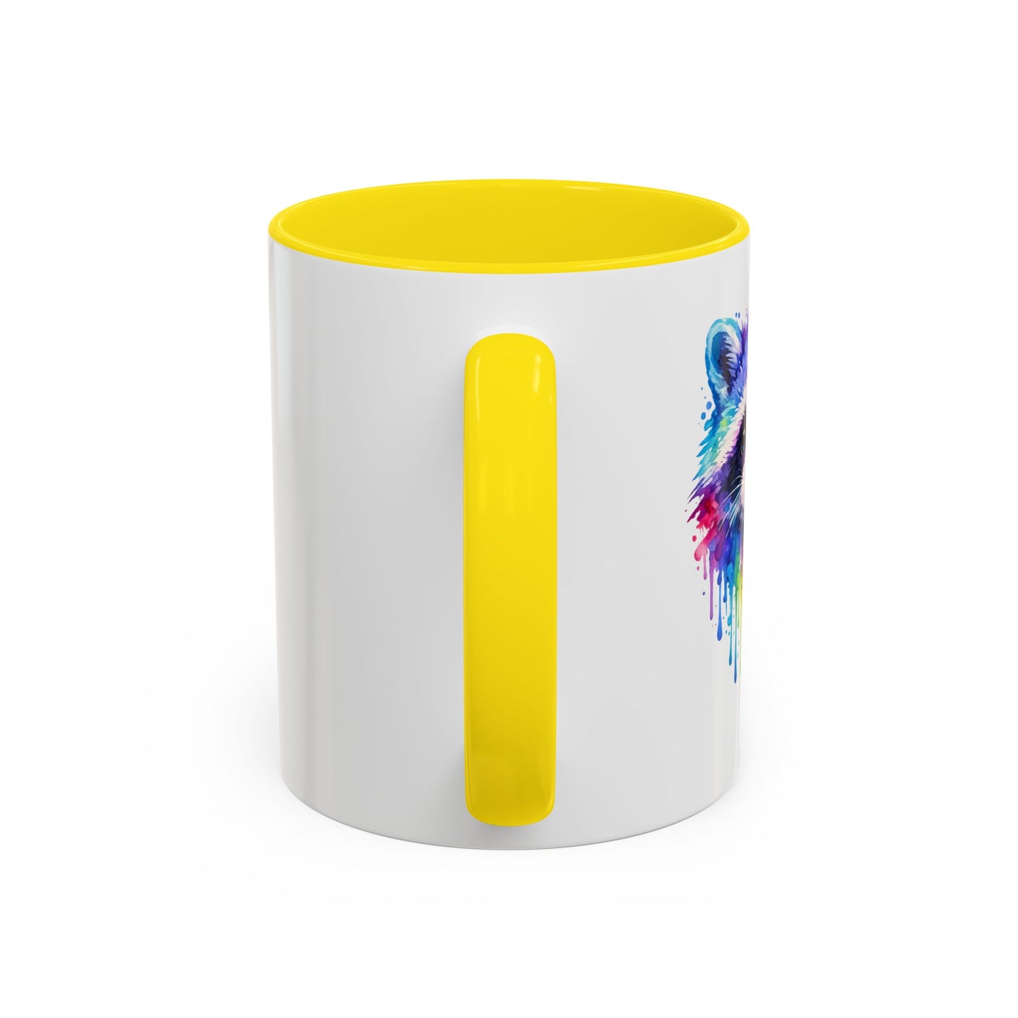 Cheerful Watercolor Raccoon Accent Coffee Mug