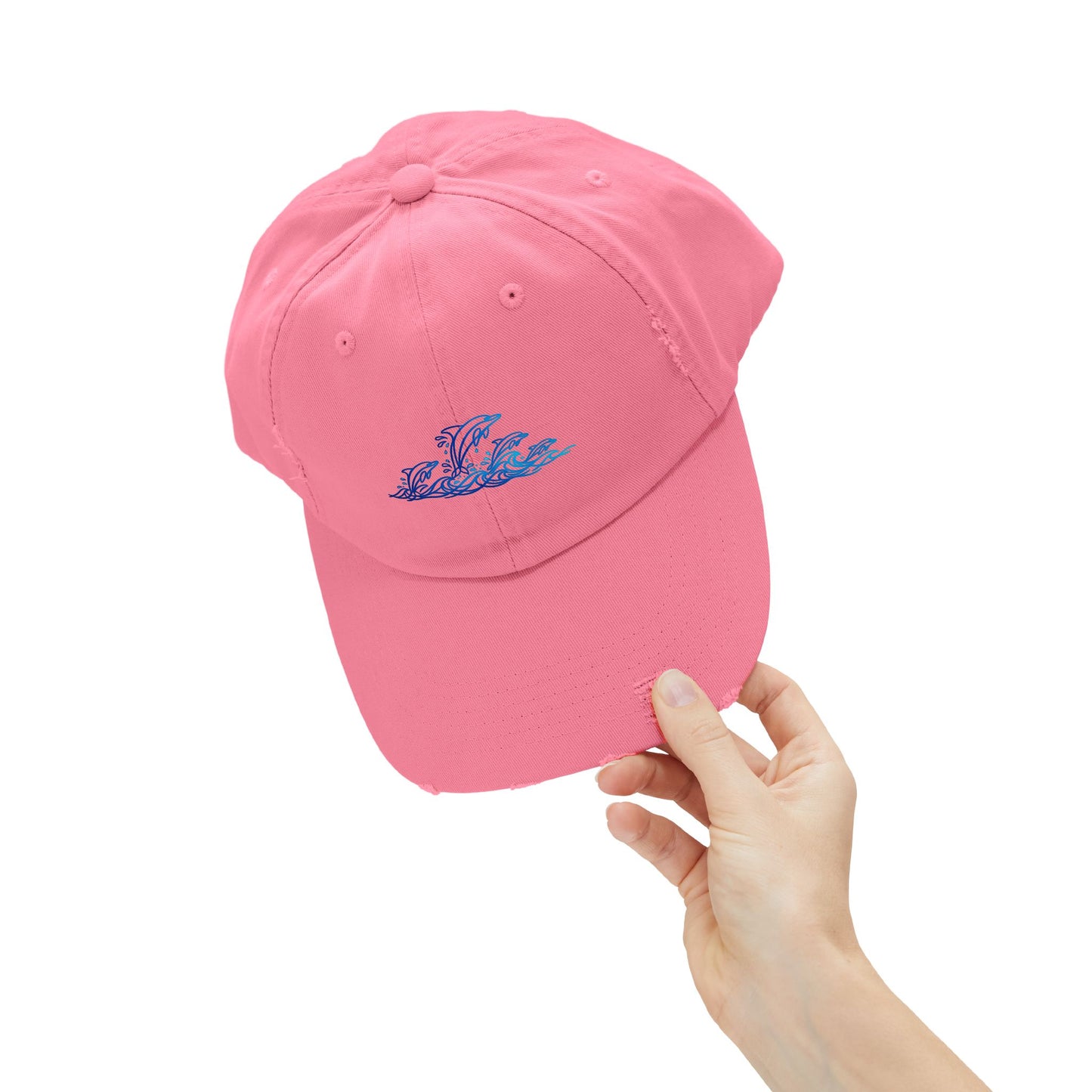 Splashing Dolphin Pod | Distressed Cap