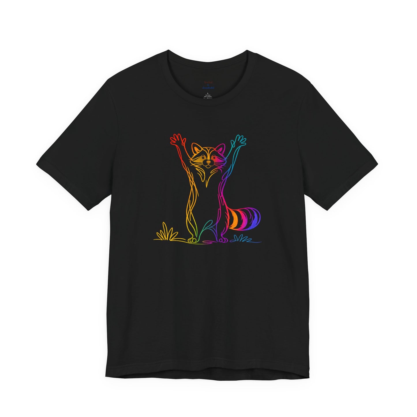 Raccoon Tee — Minimal Line Raccoon Scenic Graphic T-Shirt