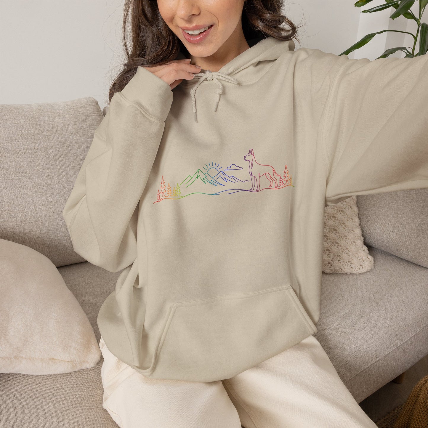 Great Dane, cropped ears, Hoodie