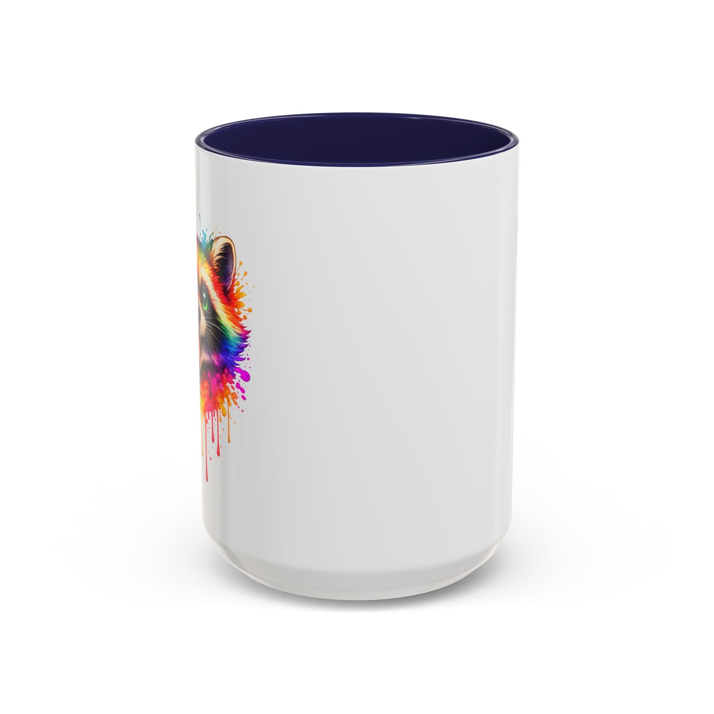 Cheerful Watercolor Raccoon Accent Coffee Mug
