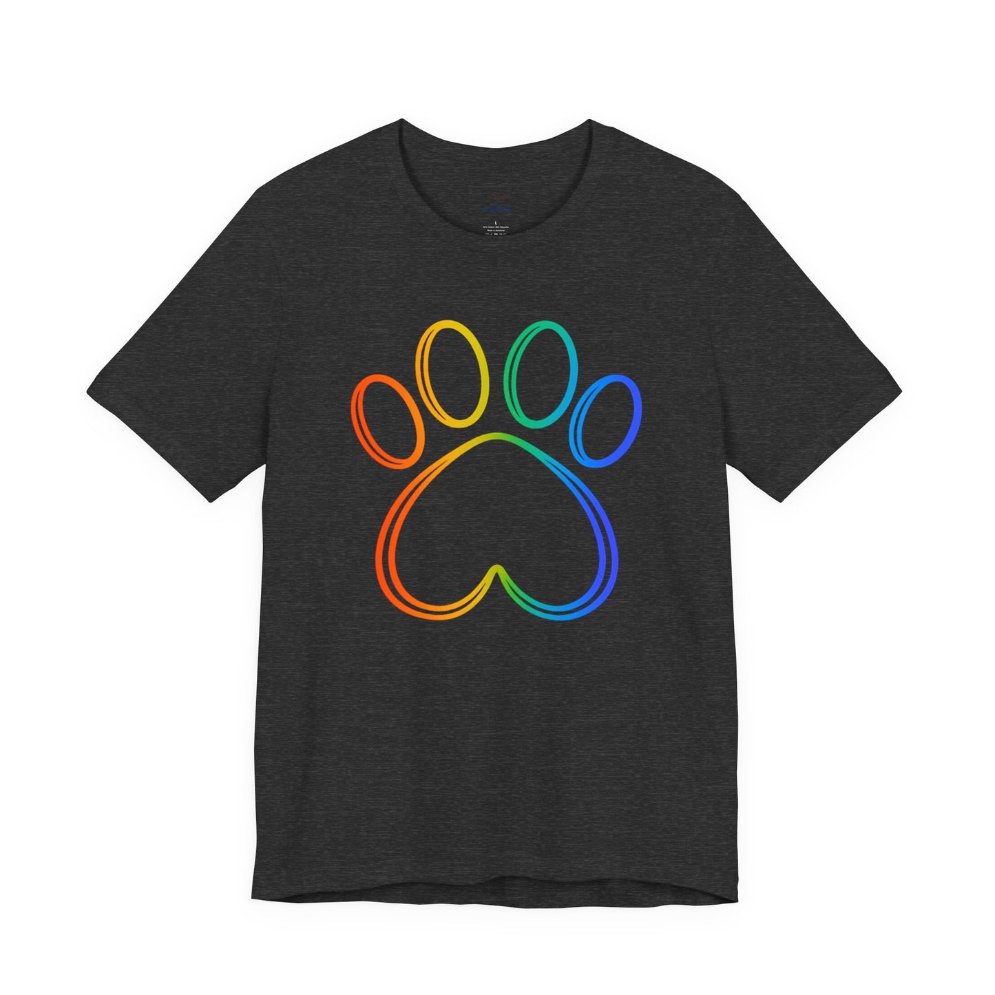 Heart/Paw Colorful Line-Work T-Shirt