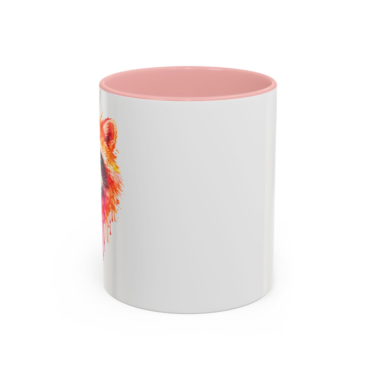 Cheerful Watercolor Raccoon Accent Coffee Mug
