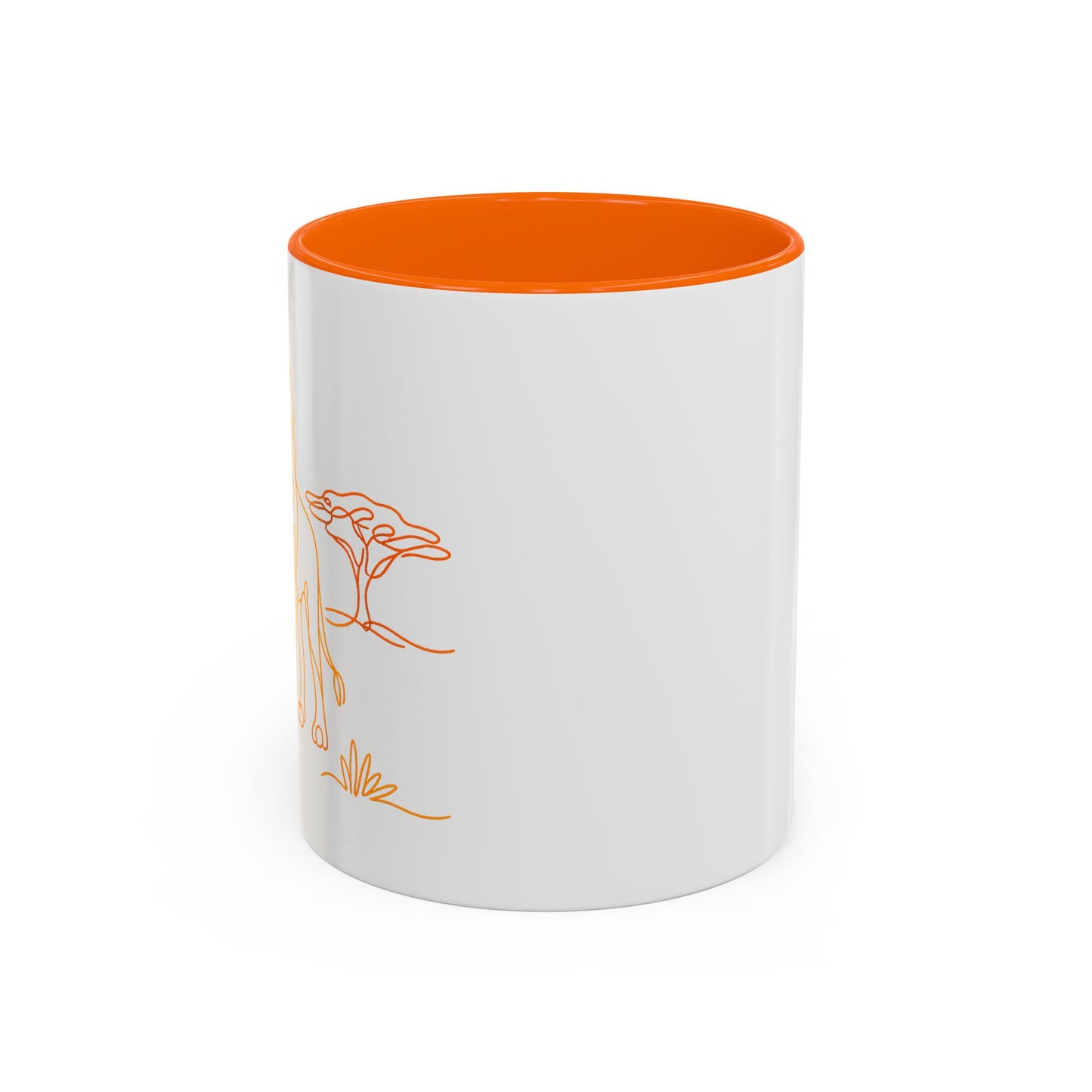Safari Sunrise Coffee Mug — Minimal Line Lion Design (11/15oz)