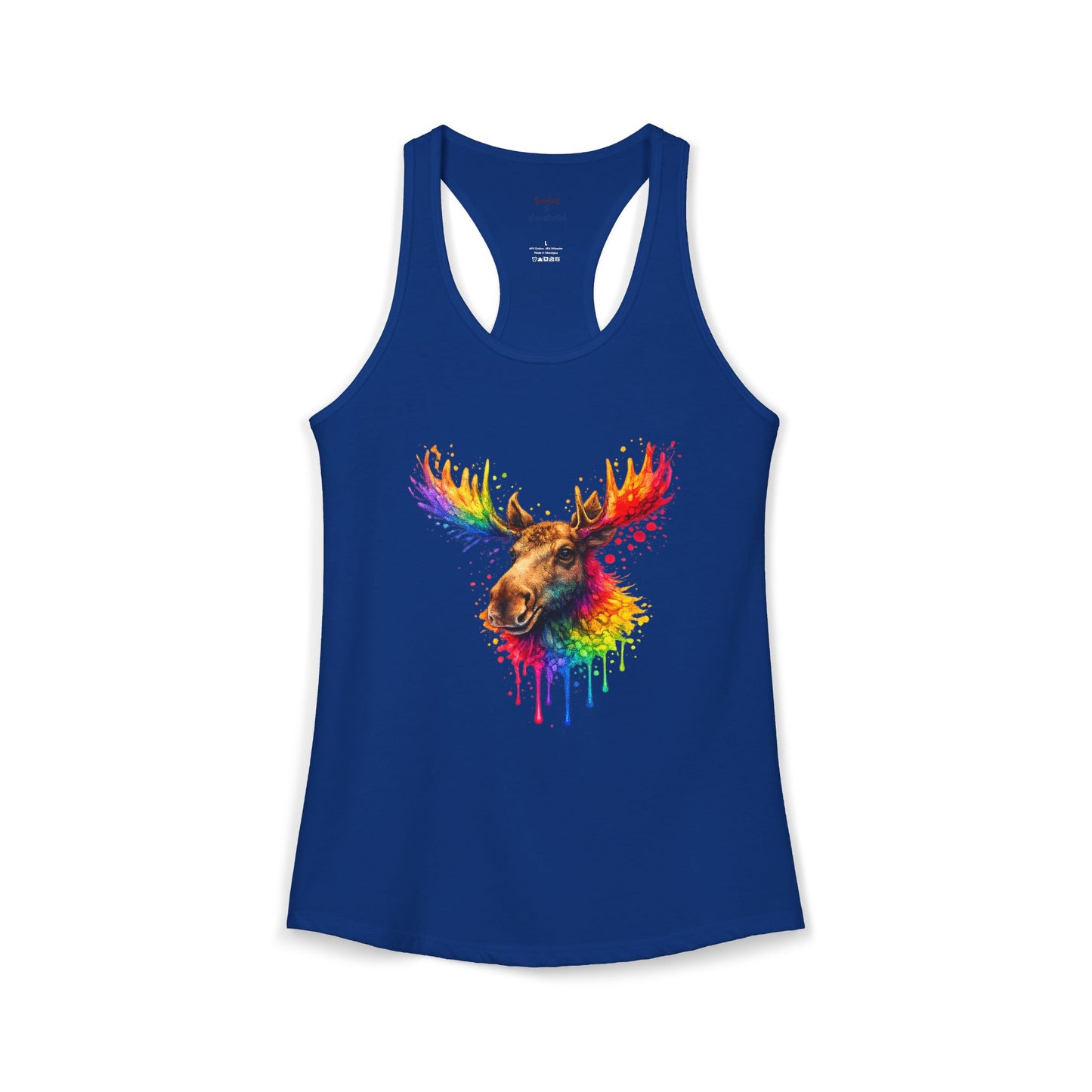 Watercolor Wildlife Moose Racerback Tank