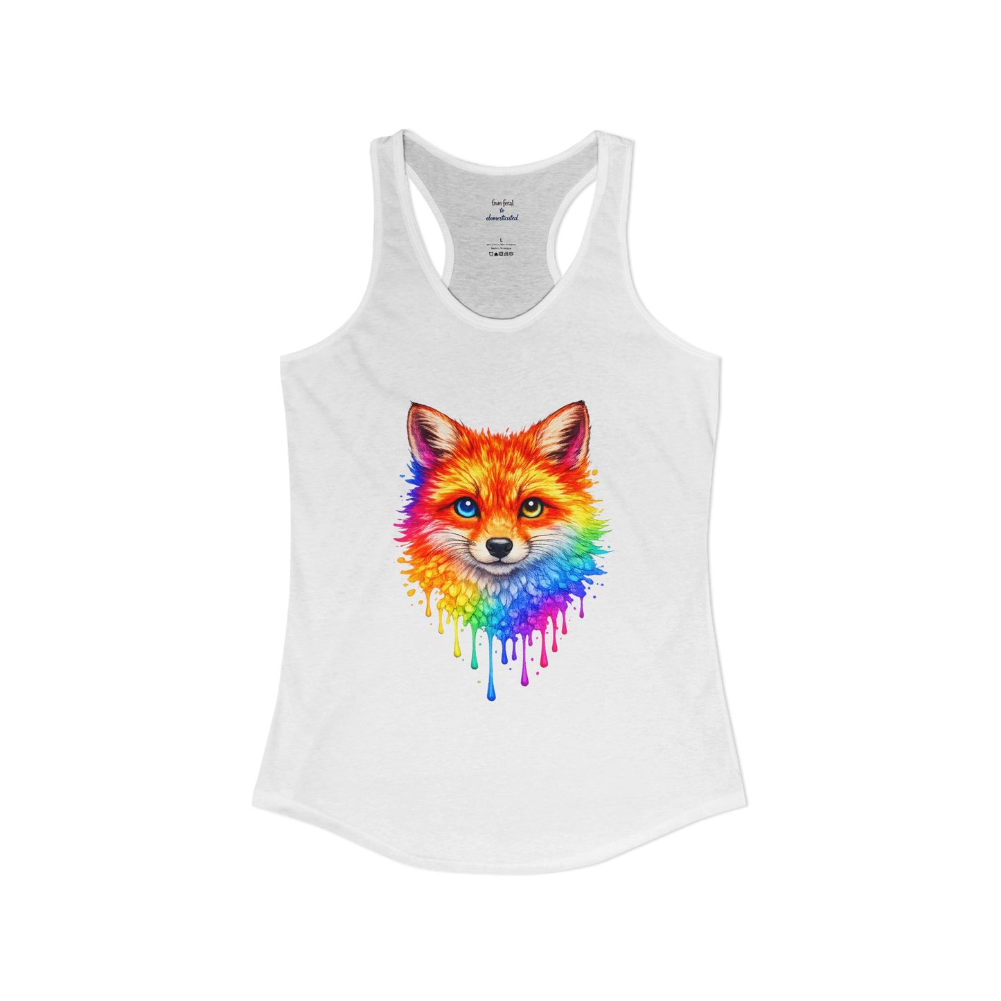 Watercolor Wildlife Fox Racerback Tank