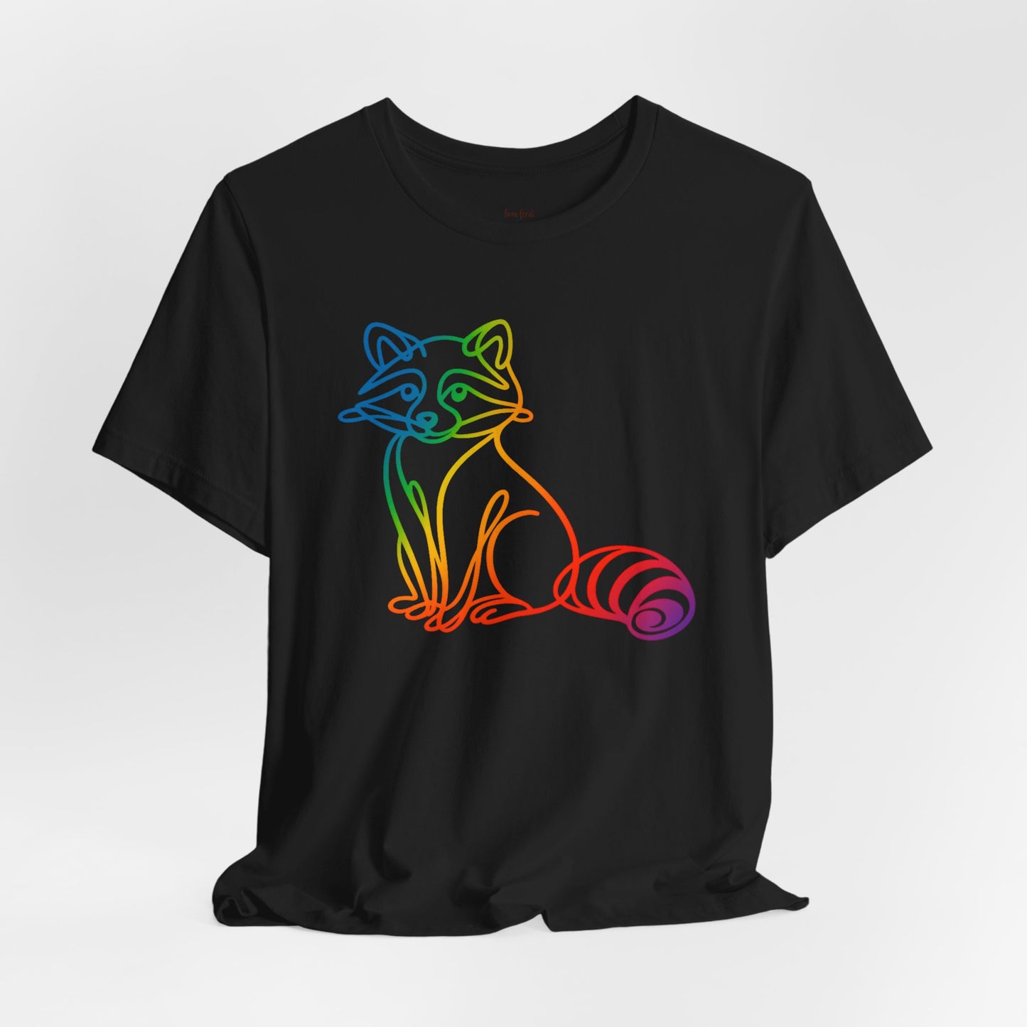 Raccoon Tee — Minimal Line Raccoon Scenic Graphic T-Shirt