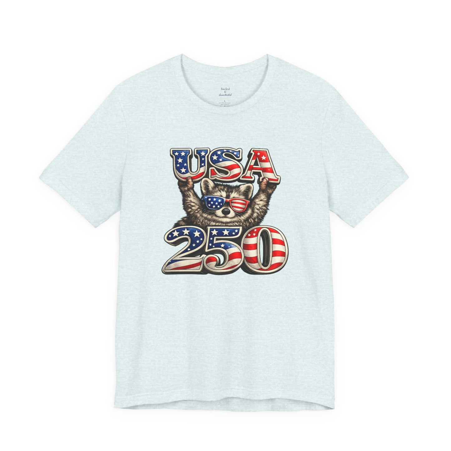 Patriot Raccoon 250th Anniversary T-Shirt — 4th of July Fireworks Flag Tee