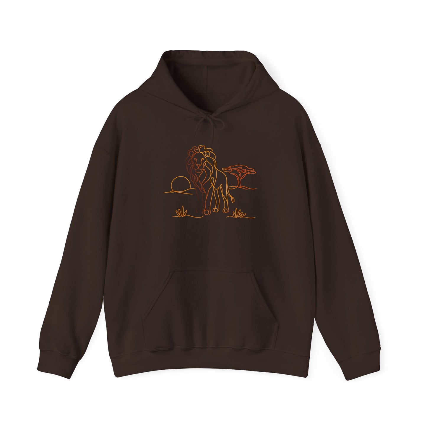 Lion Line Art Hoodie — Minimal Safari Sweatshirt