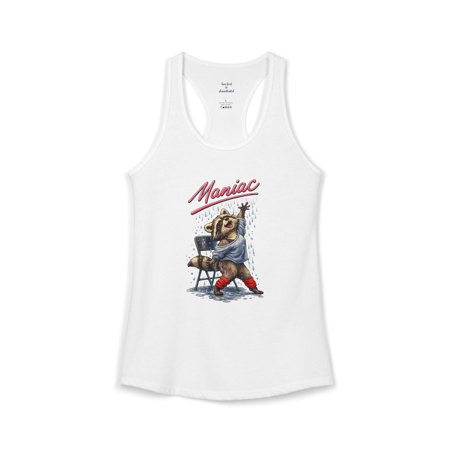 Maniac Raccoon Racerback Tank