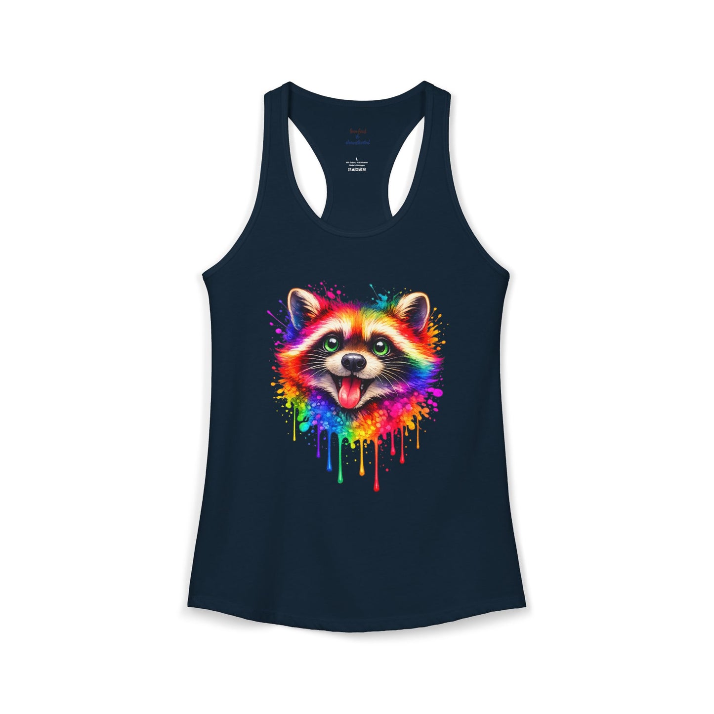 Watercolor Wildlife Raccoon Racerback Tank