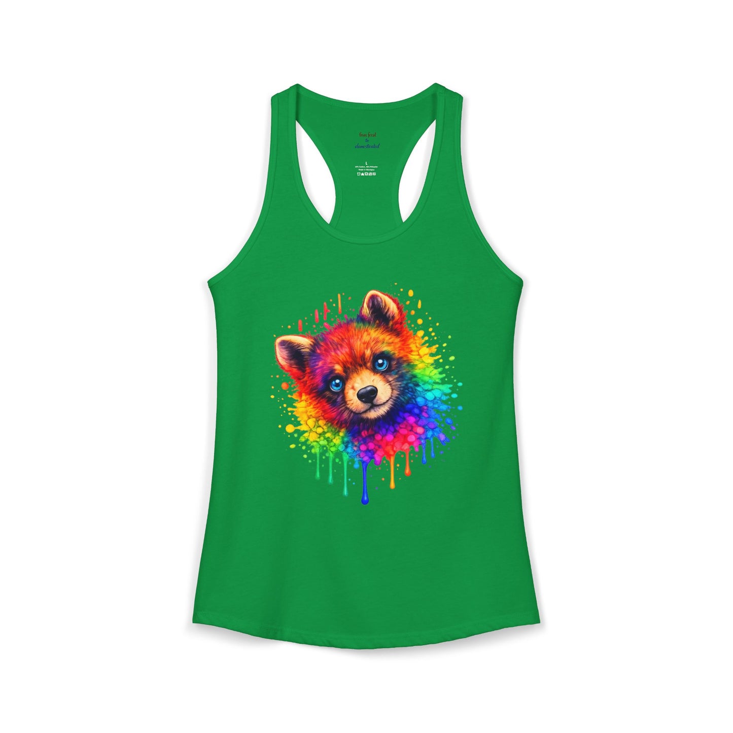 Watercolor Wildlife Bear Cub Racerback Tank