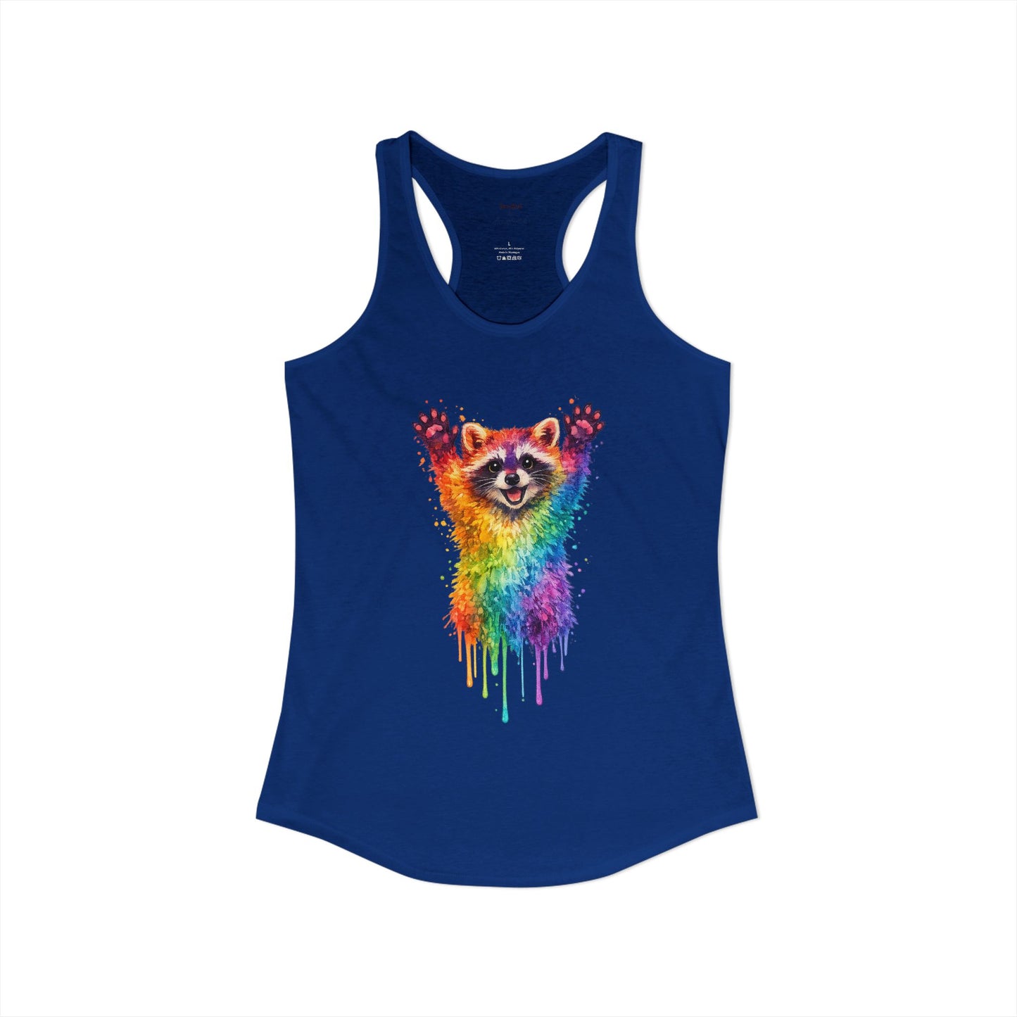 Watercolor Wildlife Raccoon Racerback Tank