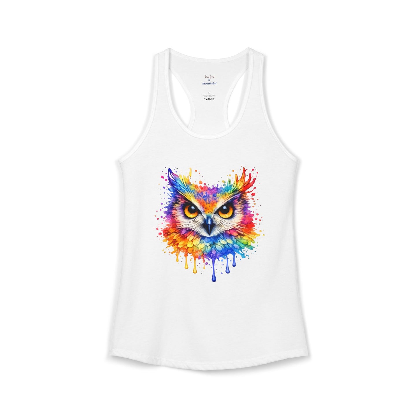 Watercolor Wildlife Owl Racerback Tank