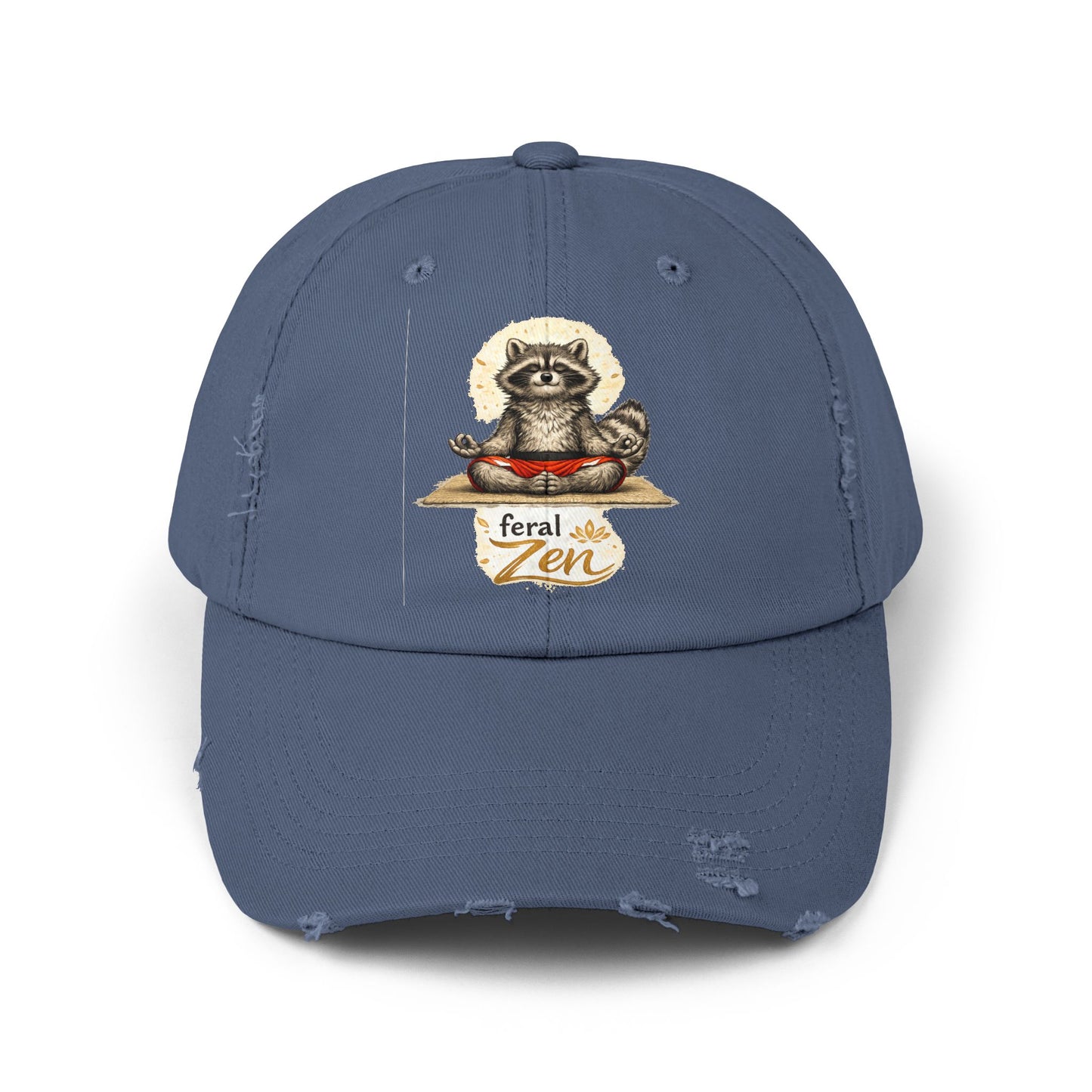 Feral Zen Distressed Cap — Raccoon Mom/Dad Funny Dad Hat