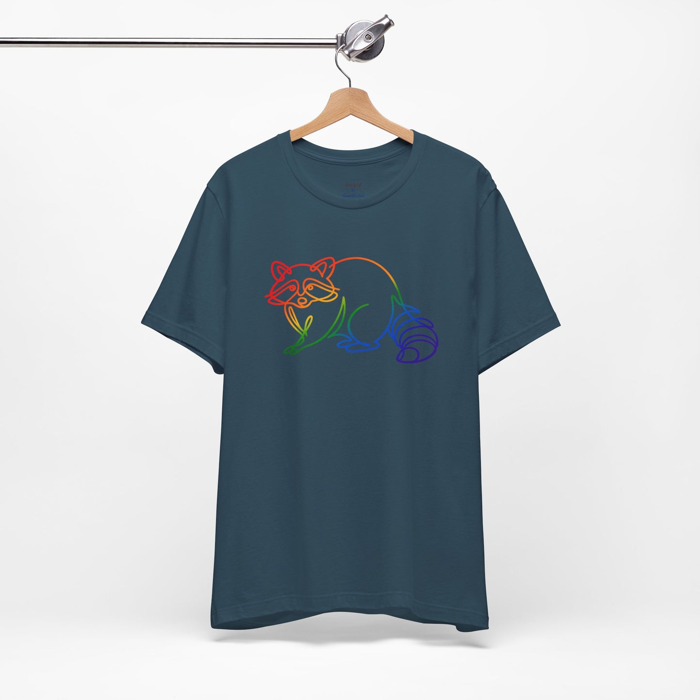 Raccoon Tee — Minimal Line Raccoon Scenic Graphic T-Shirt