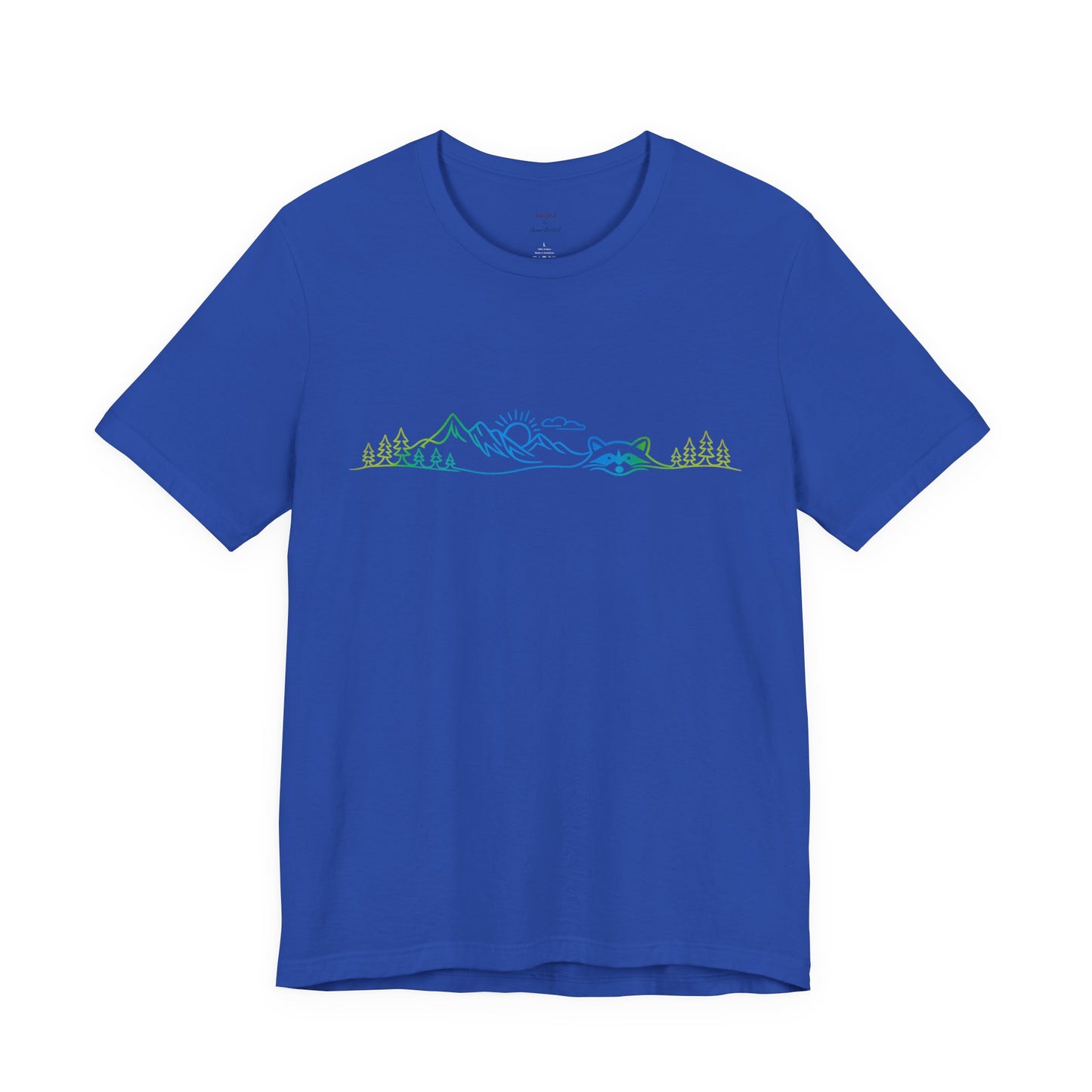 Raccoon Tee — Minimal Line Raccoon Scenic Graphic T-Shirt
