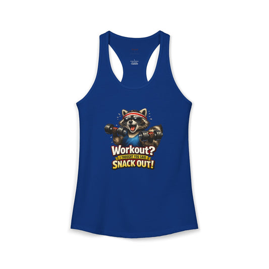Snack Out Raccoon Racerback Tank