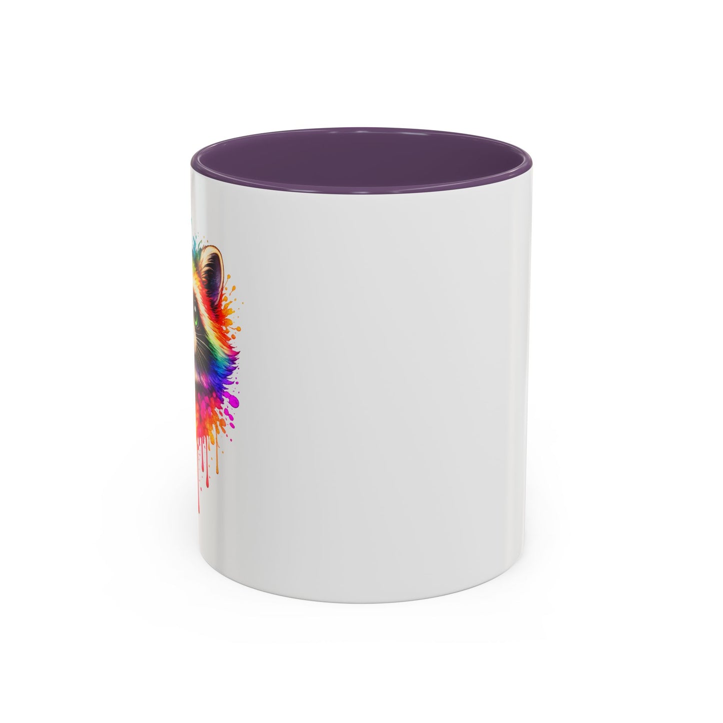 Cheerful Watercolor Raccoon Accent Coffee Mug