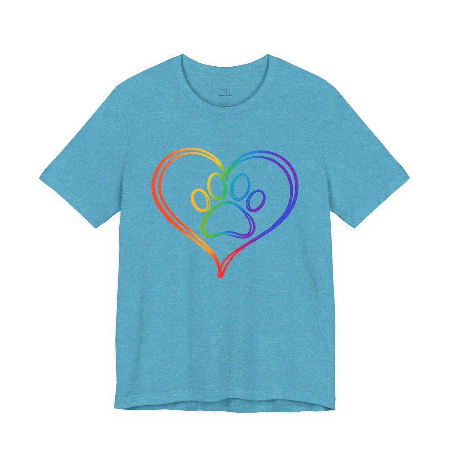 Heart/Paw Colorful Line-Work T-Shirt