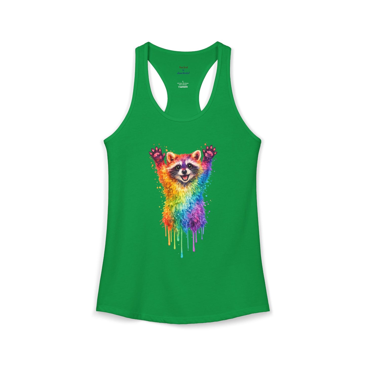 Watercolor Wildlife Raccoon Racerback Tank