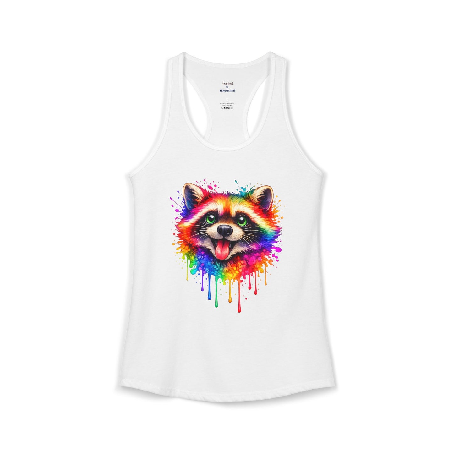 Watercolor Wildlife Raccoon Racerback Tank