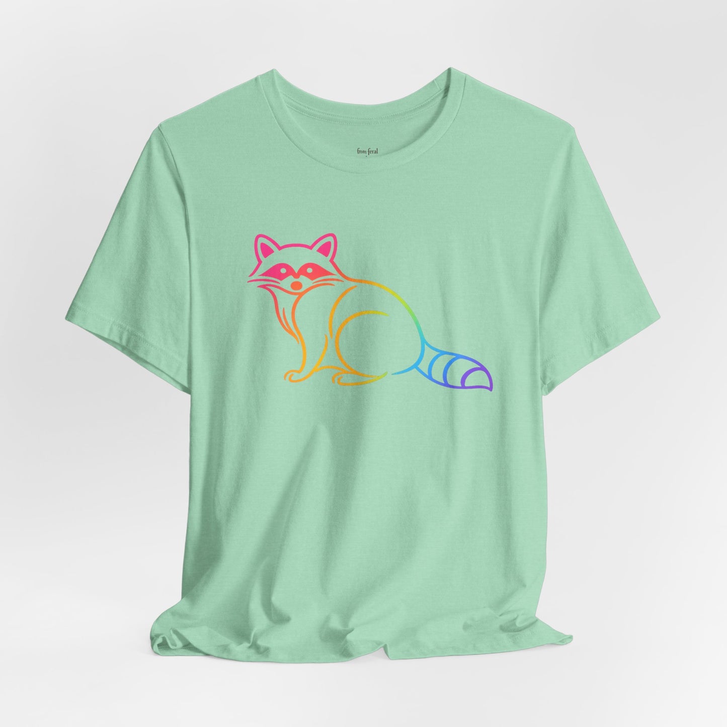 Raccoon Tee — Minimal Line Raccoon Scenic Graphic T-Shirt