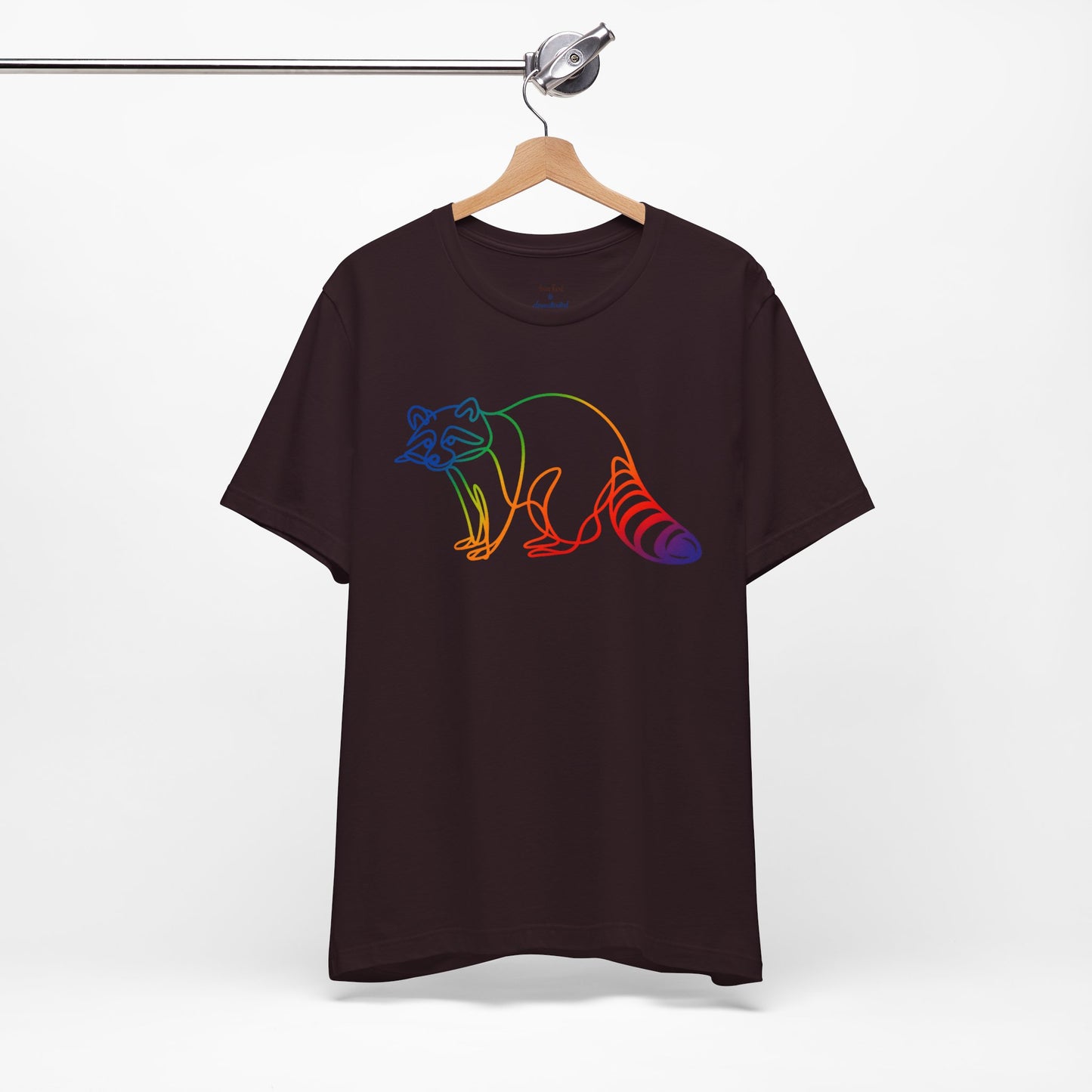Raccoon Tee — Minimal Line Raccoon Scenic Graphic T-Shirt