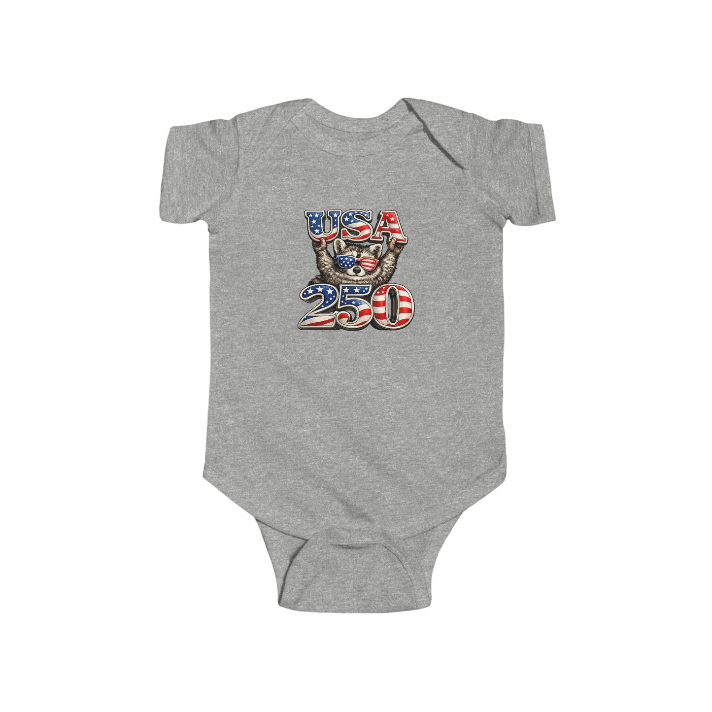 Infant Bodysuit — Adorable Patriotic Raccoon - USA 250