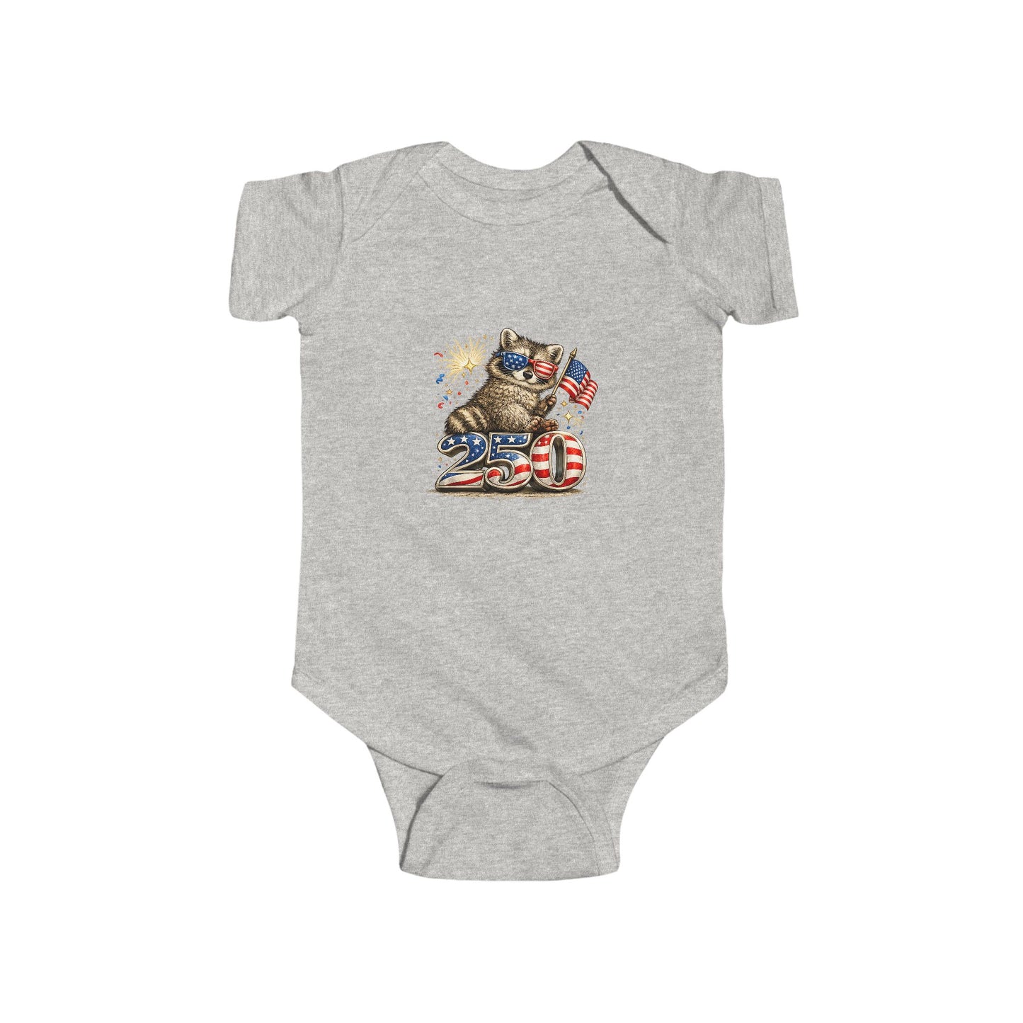 Infant Bodysuit — Adorable Patriotic Raccoon - USA 250