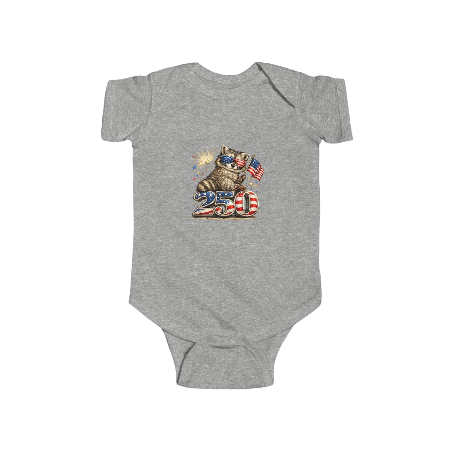 Infant Bodysuit — Adorable Patriotic Raccoon - USA 250