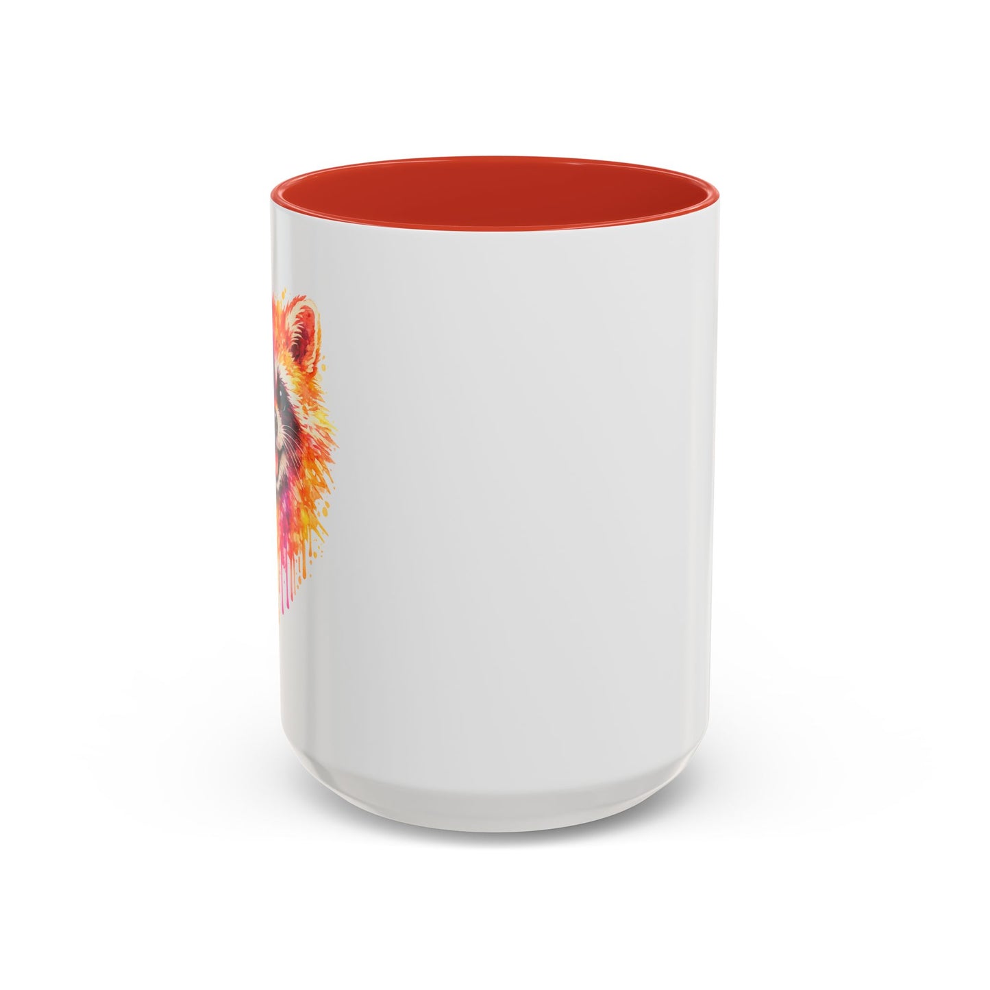 Cheerful Watercolor Raccoon Accent Coffee Mug