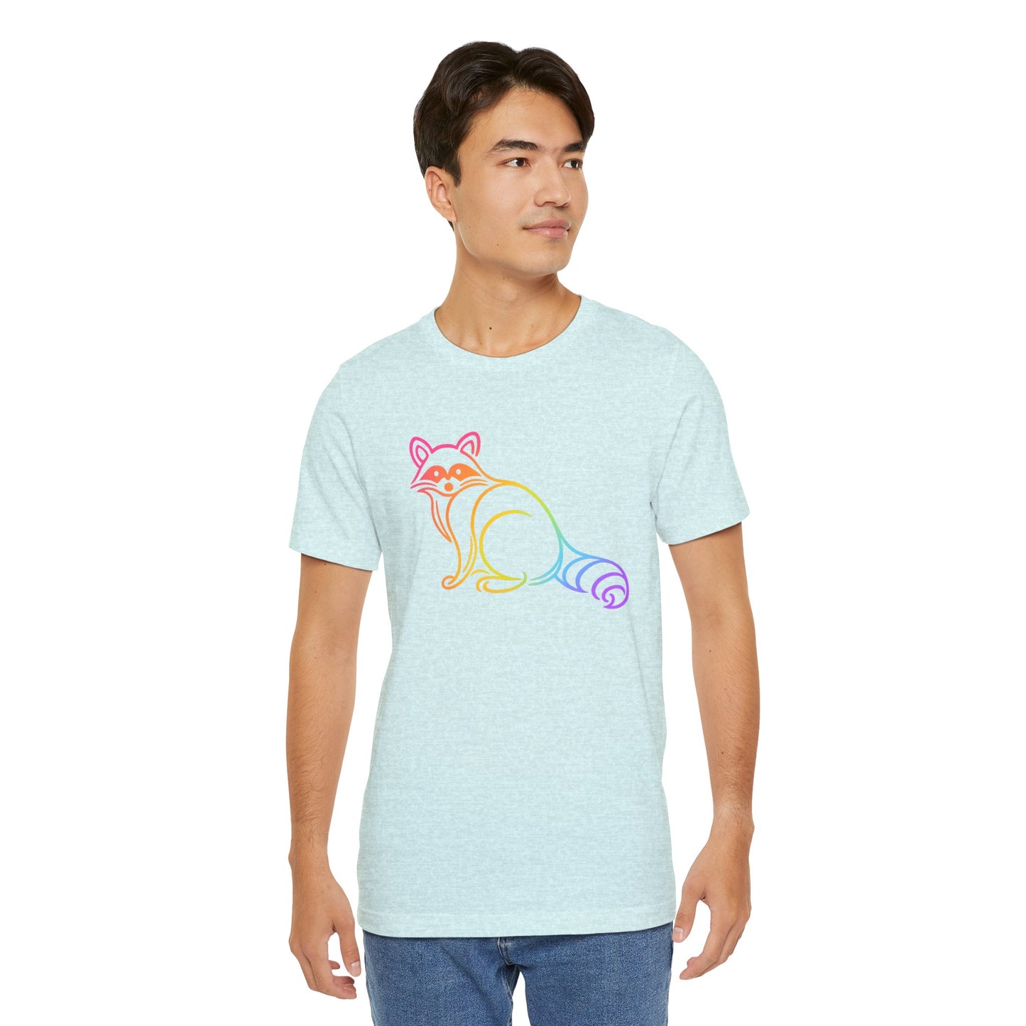 Rascal Raccoon Tee — Minimal Line Raccoon Scenic Graphic T-Shirt