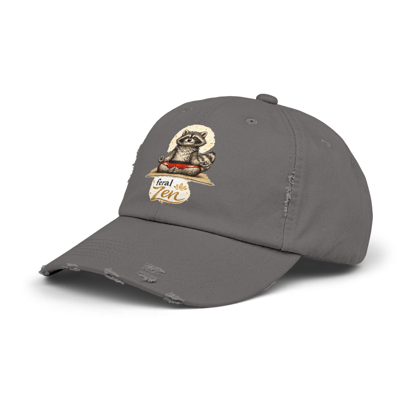 Feral Zen Distressed Cap — Raccoon Mom/Dad Funny Dad Hat