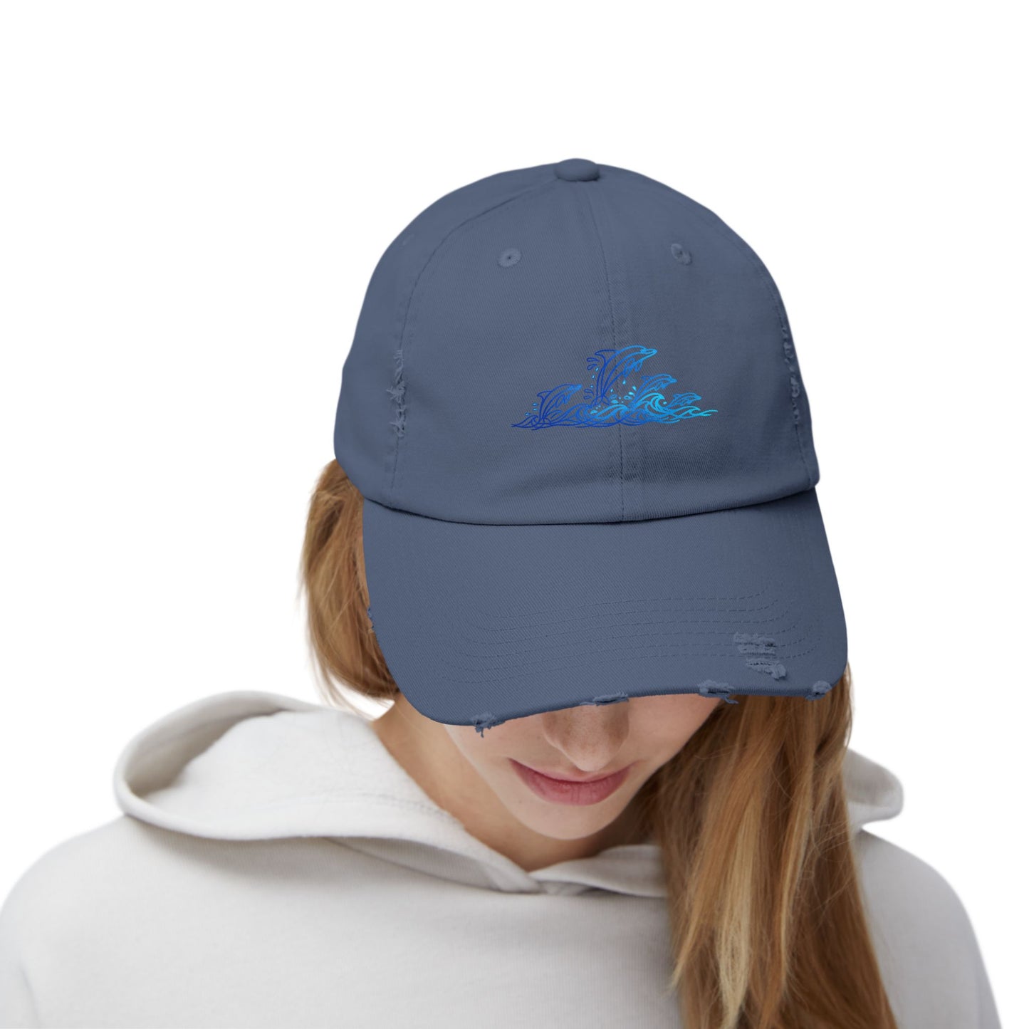 Splashing Dolphin Pod | Distressed Cap